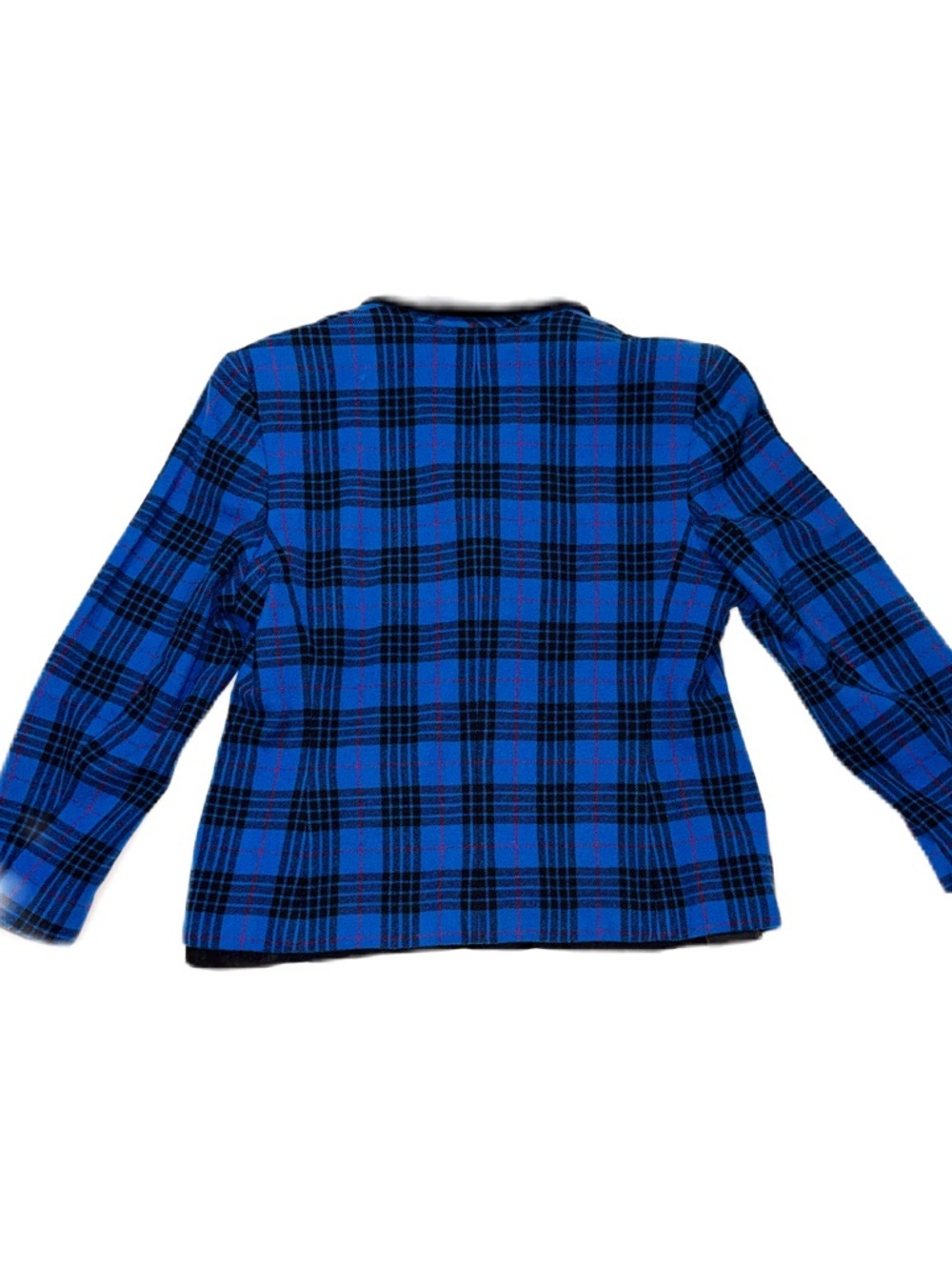 Vintage Pendelton 16P Wool Riding Jacket Coat Blue Black Plaid Women Blazer EUC - Picture 9 of 11